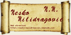 Neško Milidragović vizit kartica